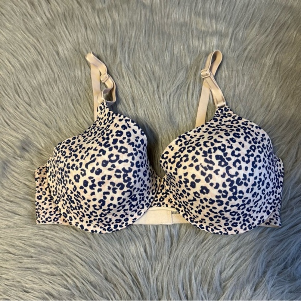 Warner's Lightly Lined Bra Women's Size 36C Leopard Underwire Back Closure